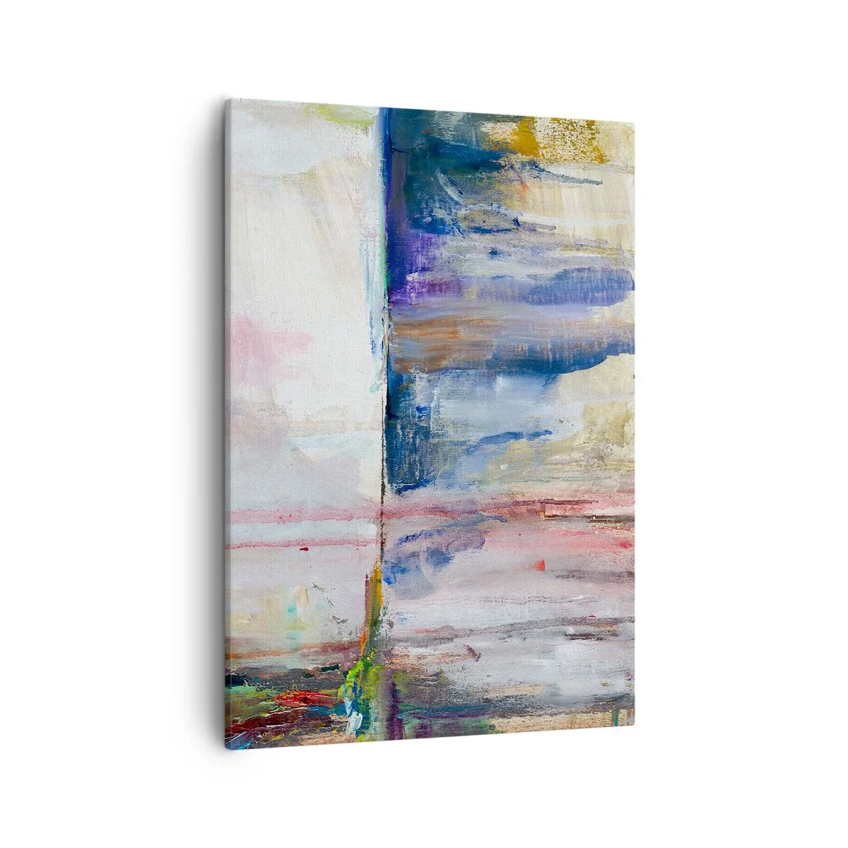 Bild auf Leinwand - Leinwandbild - Eine abstrakte Farbkomposition mit Reflexionseffekt auf der Leinwand. - 50x70cm - Bunte Eindrücke und Assoziationen - Moderne Wanddekoration für Wohnzimmer und Schlafzimmer ARTTOR