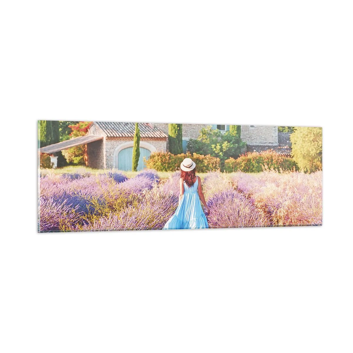 Glasbild - Bild auf glas - Lavendel Mädchen - 90x30 cm