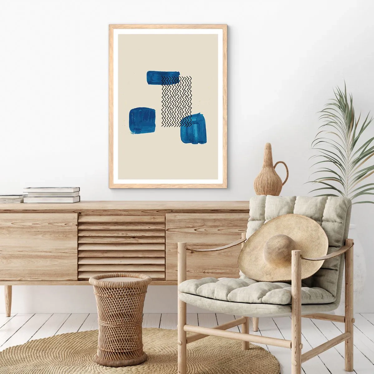 Poster in einem Rahmen aus heller Eiche - Ein abstraktes Quartett - 40x50 cm