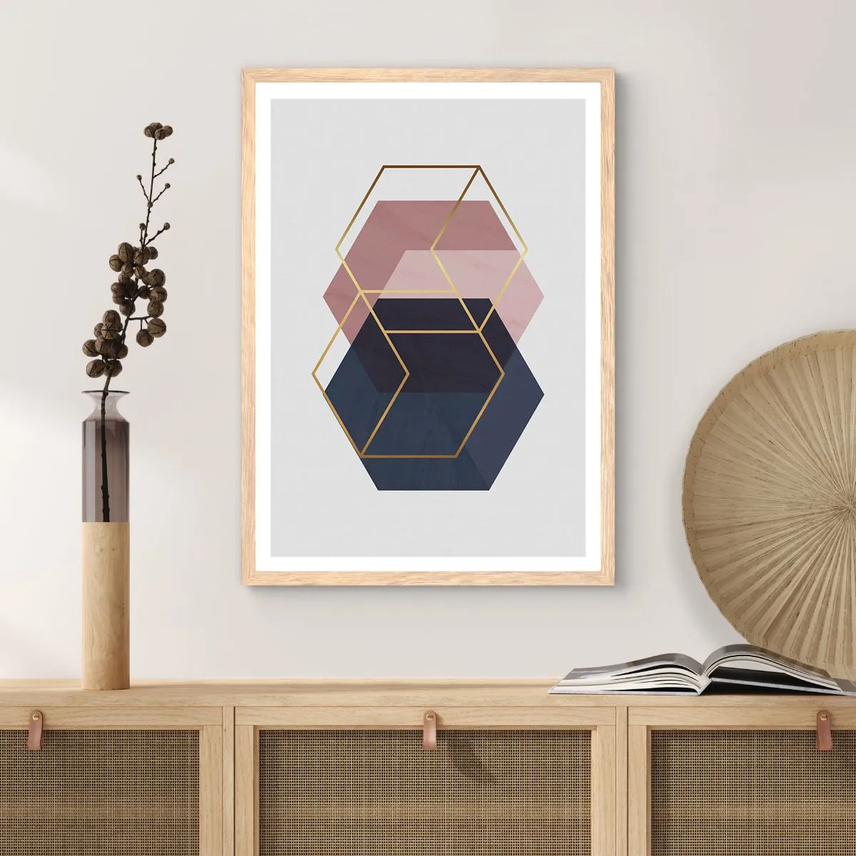 Poster in einem Rahmen aus heller Eiche - Die Kraft der Einfachheit - 61x91 cm