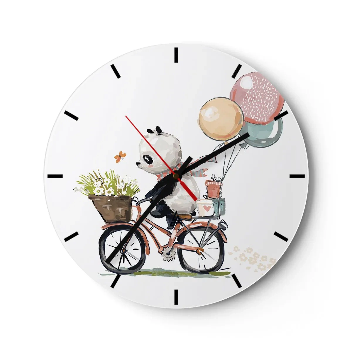 Wanduhr - Glasuhr - Glücklicher Tag - 30x30 cm