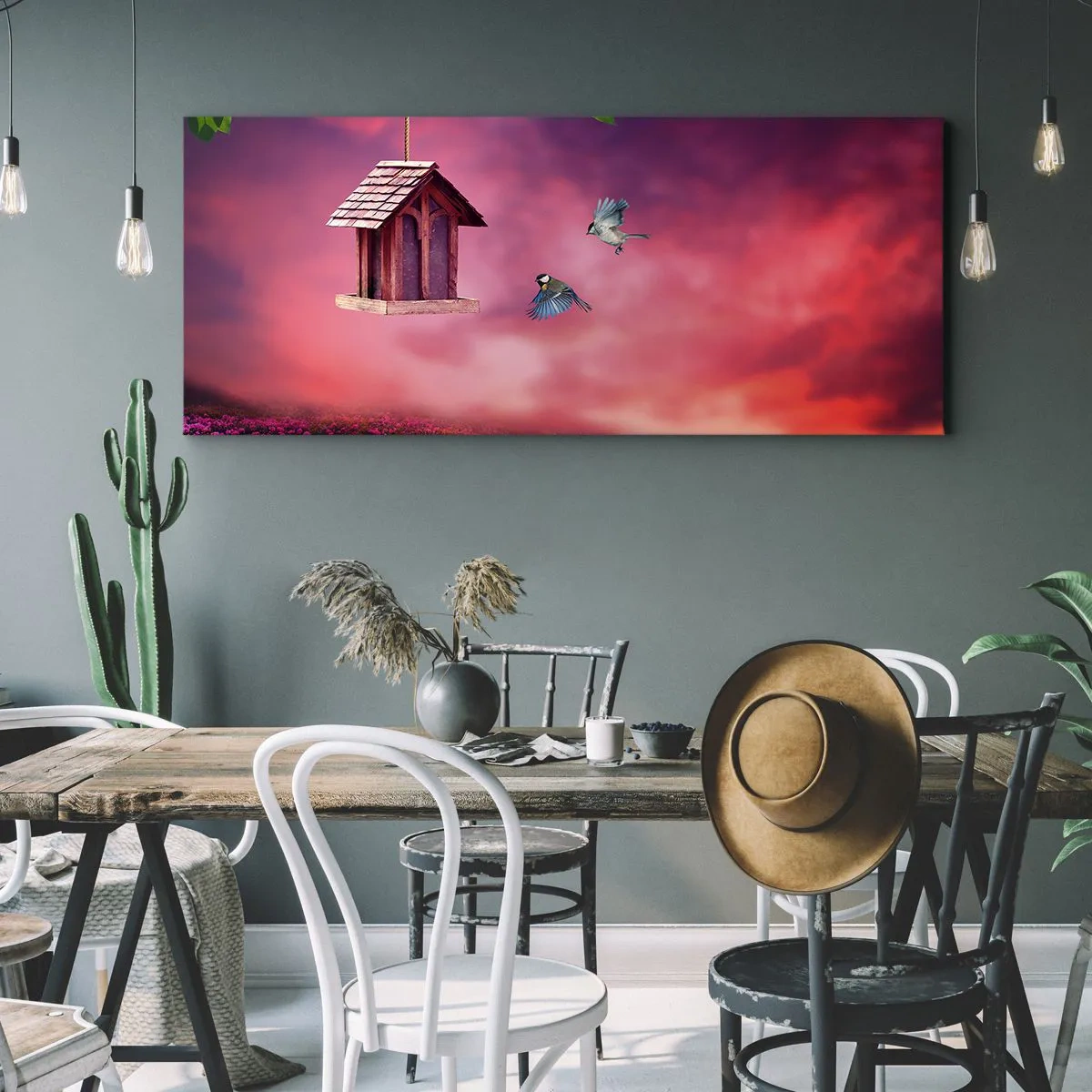 Bild auf Leinwand - Leinwandbild - Einladung zum Abendessen - 100x40 cm