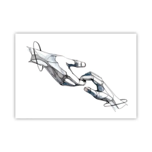 Poster - Künstlerische Darstellung einer Hand in minimalistischer und geometrischer Form - 100x70cm - Eine gute Geste - Moderne Wanddekoration für Wohnzimmer und Schlafzimmer ARTTOR