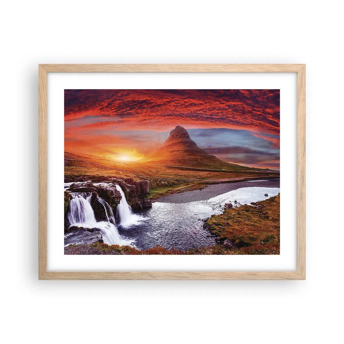 Poster in einem Rahmen aus heller Eiche - Ein Blick auf Mittelerde - 50x40 cm