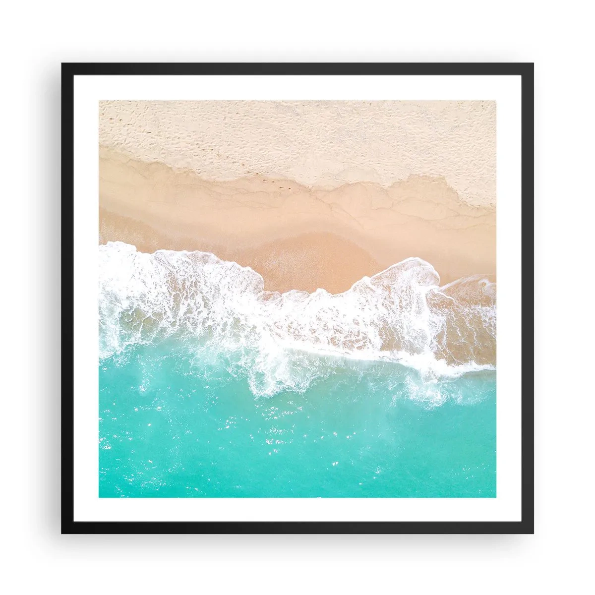 Poster in einem schwarzem Rahmen - Eine streichelnde Berührung - 60x60 cm