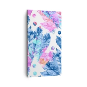 Bild auf Leinwand - Leinwandbild - Pflaumen in Pink und Blau - 45x80 cm