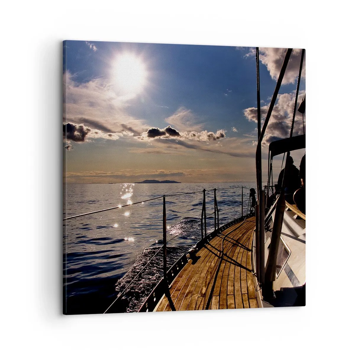 Bild auf Leinwand - Leinwandbild - Der Sonne entgegen segeln - 50x50 cm