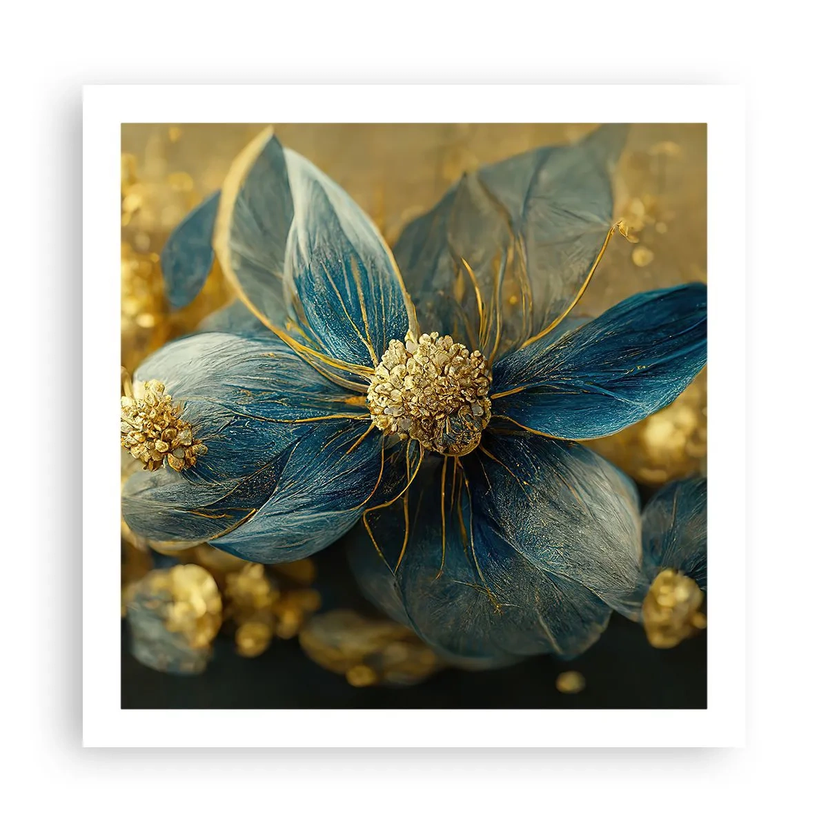 Poster - Mit Gold blühen - 60x60 cm