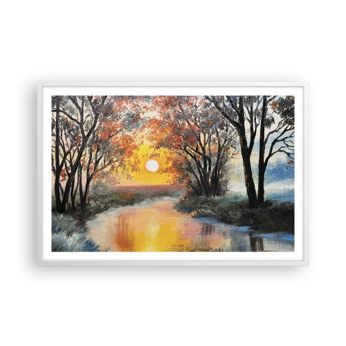 Poster in einem weißen Rahmen - Herbststimmung - 91x61 cm