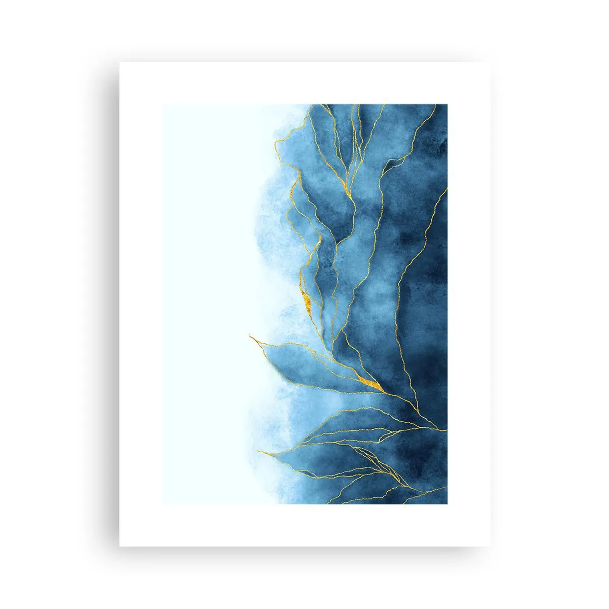 Poster - Blau im Gold - 30x40 cm