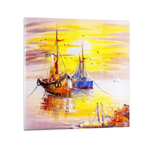 Glasbild - Bild auf glas - Eine wohlverdiente Pause im Hafen - 30x30 cm