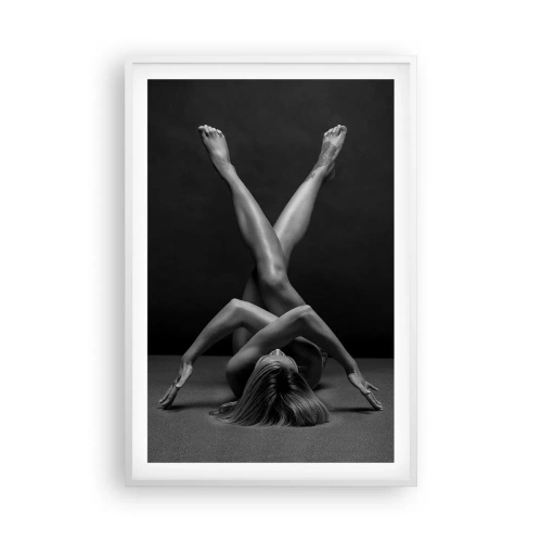 Poster in einem weißen Rahmen - Die Geometrie der Nacktheit - 61x91 cm