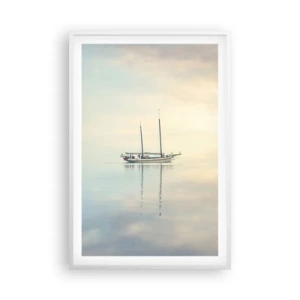 Poster in einem weißen Rahmen - Im Meer der Stille - 61x91 cm