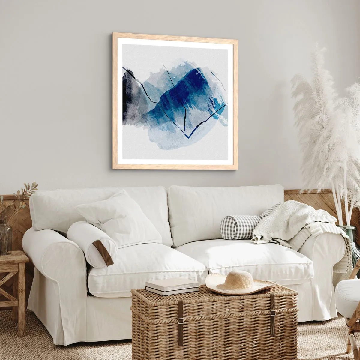 Poster in einem Rahmen aus heller Eiche - Eisberg - 60x60 cm