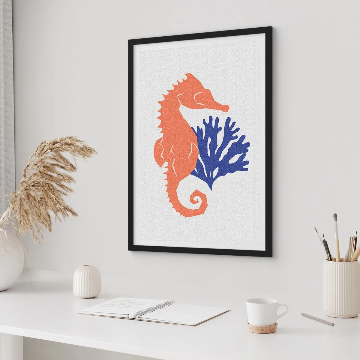 Poster in einem schwarzem Rahmen - Auf einer Unterwasserwiese - 30x40 cm