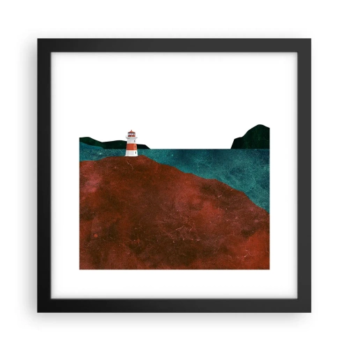 Poster in einem schwarzem Rahmen - Aufs Meer starren - 30x30 cm