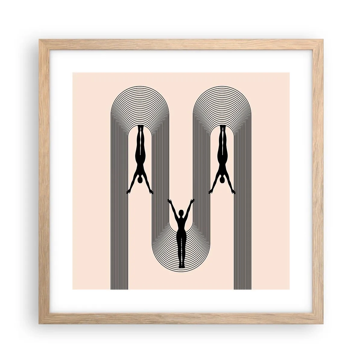 Poster in einem Rahmen aus heller Eiche - Verkehrt herum - 40x40 cm