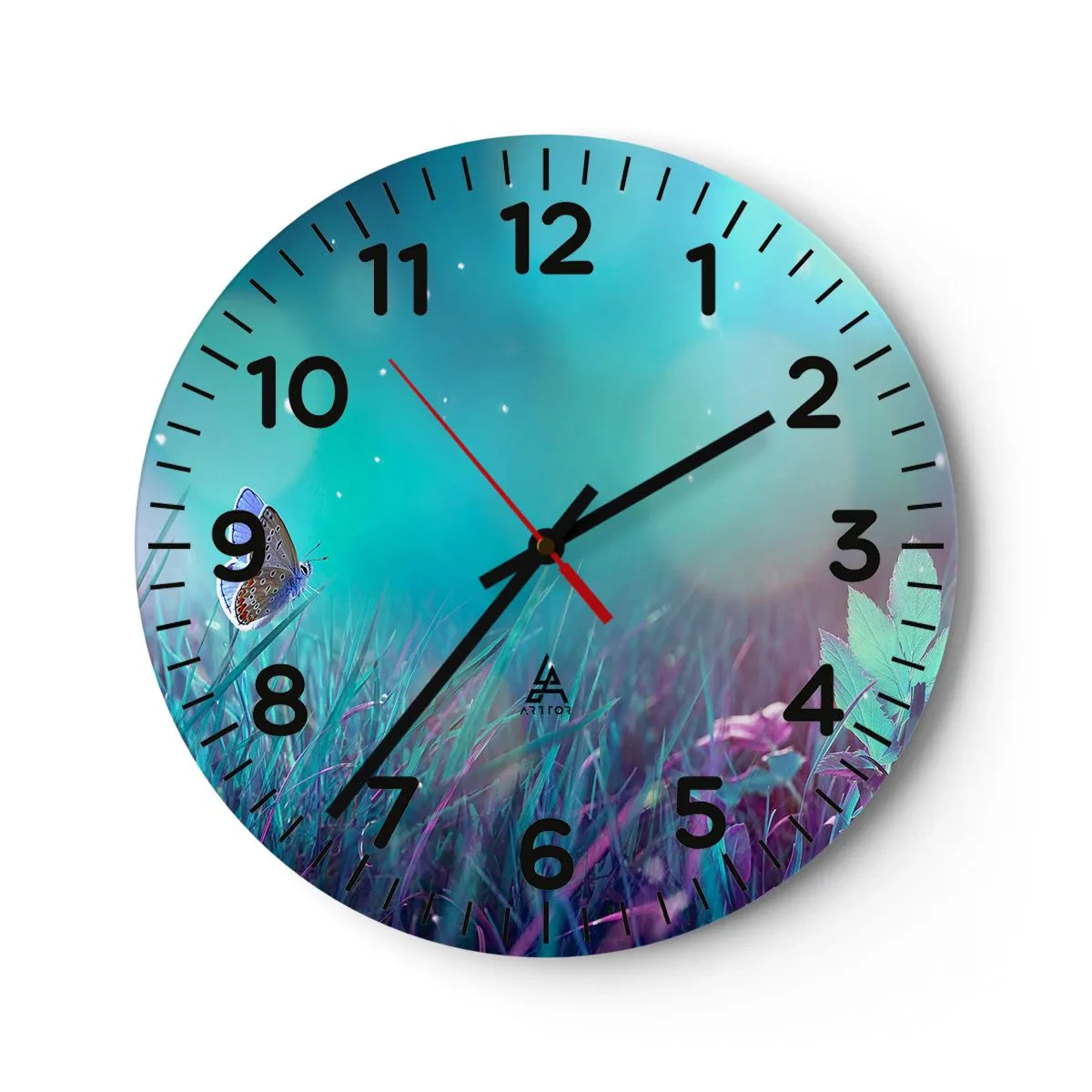 Wanduhr - Glasuhr - Das geheime Leben der Wiese - 40x40 cm