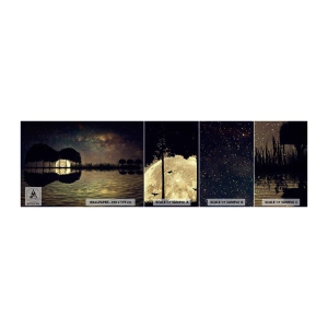 Fototapeten Muster Selbstklebend Deluxe Sticker - Nacht am Ende der Welt - Landschaft, See, Mond - 100x30 cm