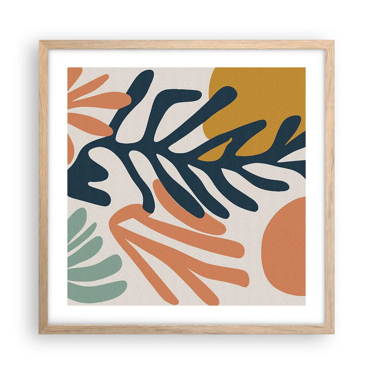 Poster in einem Rahmen aus heller Eiche - Korallenmeere - 50x50 cm