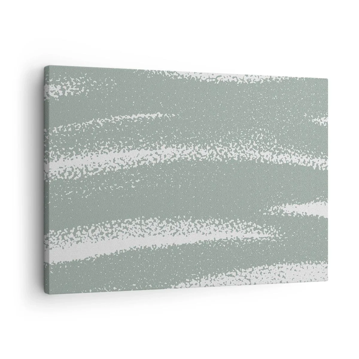 Bild auf Leinwand - Leinwandbild - Winterwellen in Mint- und Weißtönen - 70x50cm - Abstraktion im Winterklima - Moderne Wanddekoration für Wohnzimmer und Schlafzimmer ARTTOR