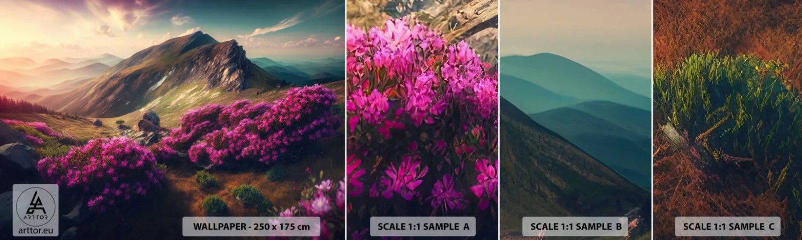 Fototapetenmuster Standard Eco - Sommer in den Bergen - Landschaft, Natur, Berge - 100x30 cm