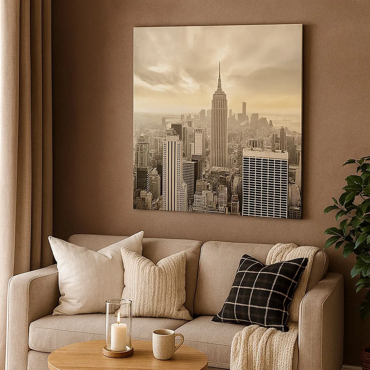 Bild auf Leinwand - Leinwandbild - New York aus Grau - 30x30 cm