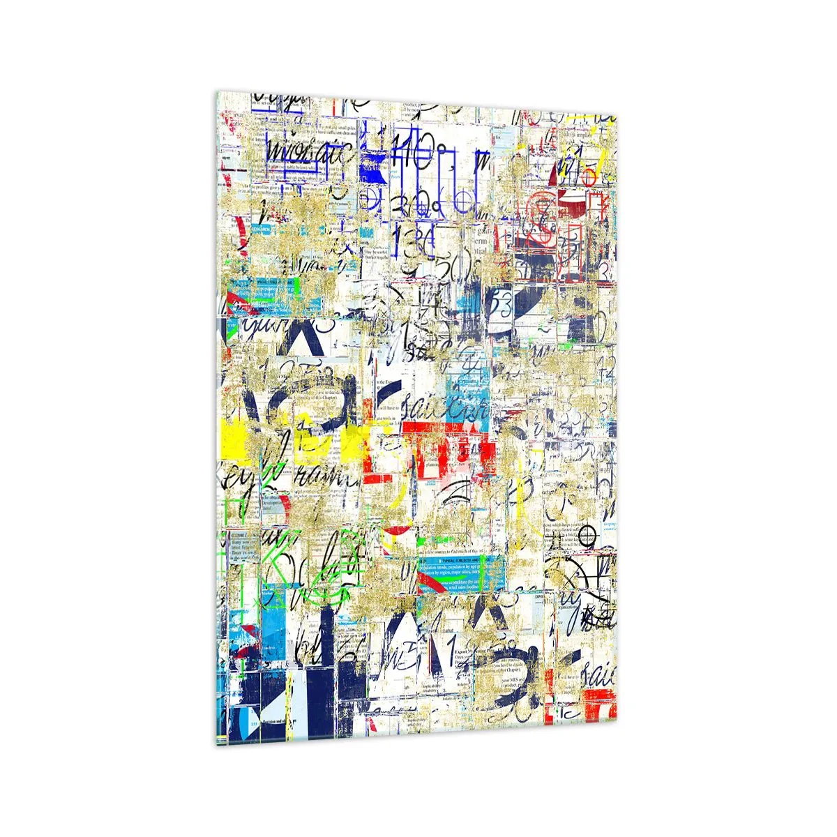 Glasbild - Bild auf glas - Abstrakte Graffiti mit bunten Inschriften und Mustern - 70x100cm - Es freut einfach die Augen - Moderne Wanddekoration für Wohnzimmer und Schlafzimmer ARTTOR