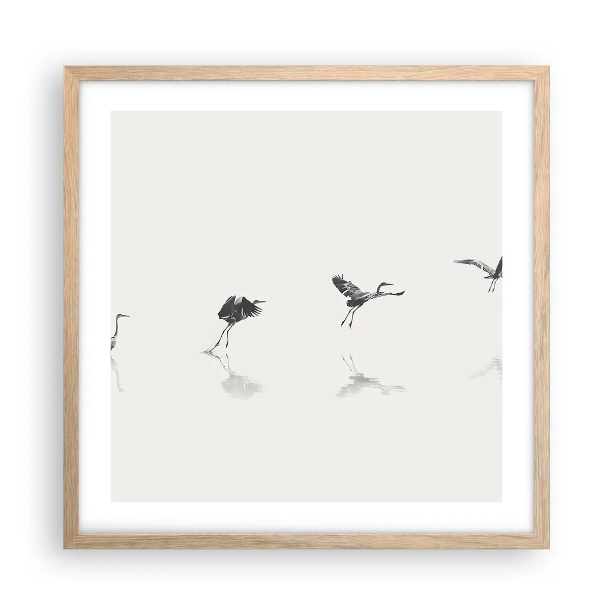 Poster in einem Rahmen aus heller Eiche - Vier einfache Schritte - 50x50 cm