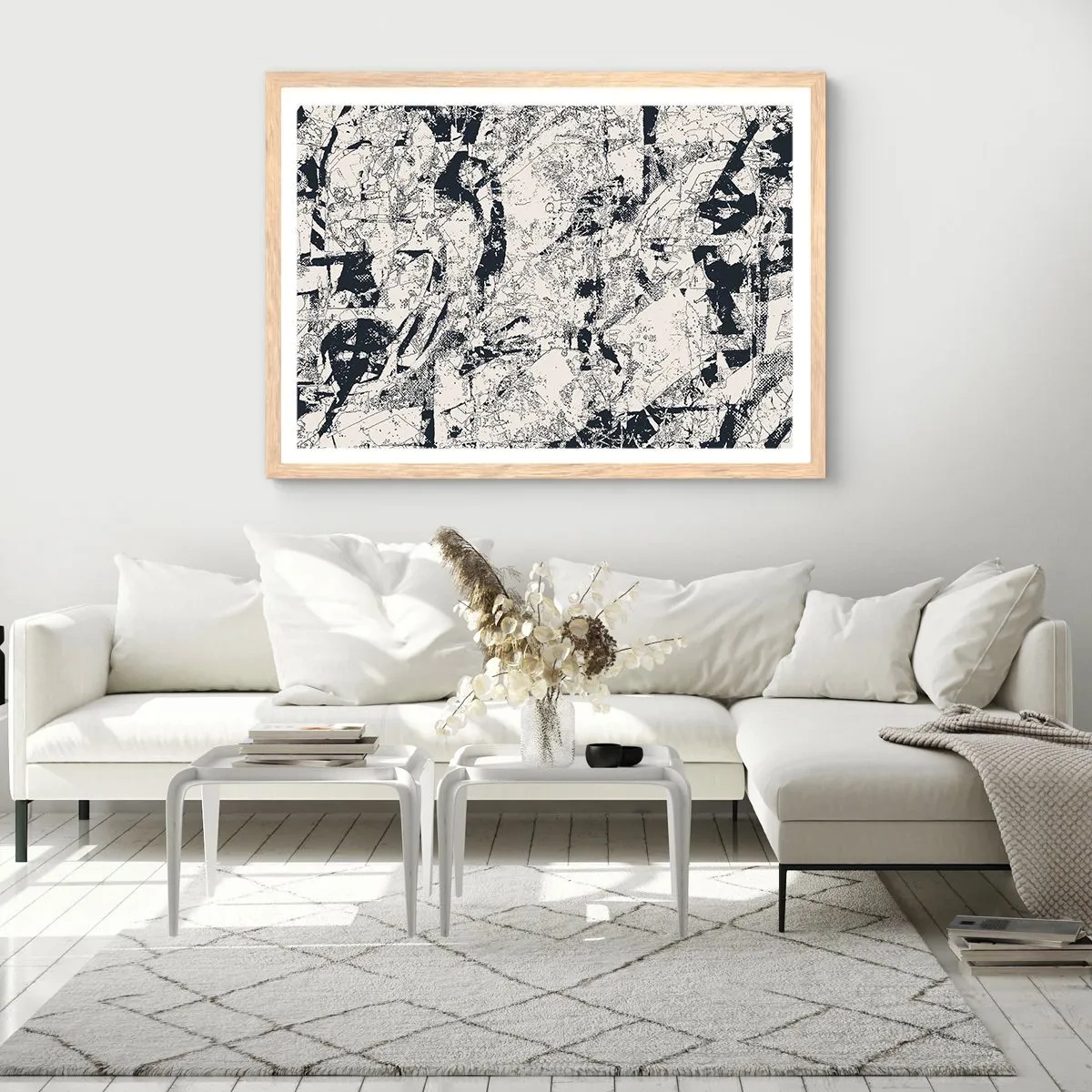 Poster in einem Rahmen aus heller Eiche - Durchdringung der Gegensätze - 91x61 cm