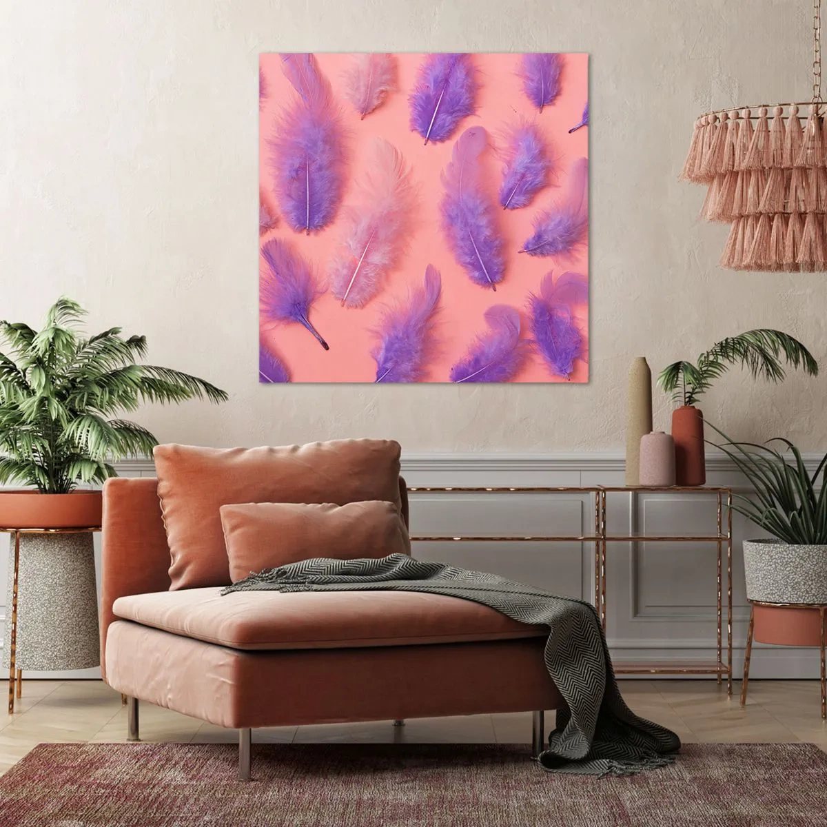 Bild auf Leinwand - Leinwandbild - Lila Vogel der Begierde - 50x50 cm