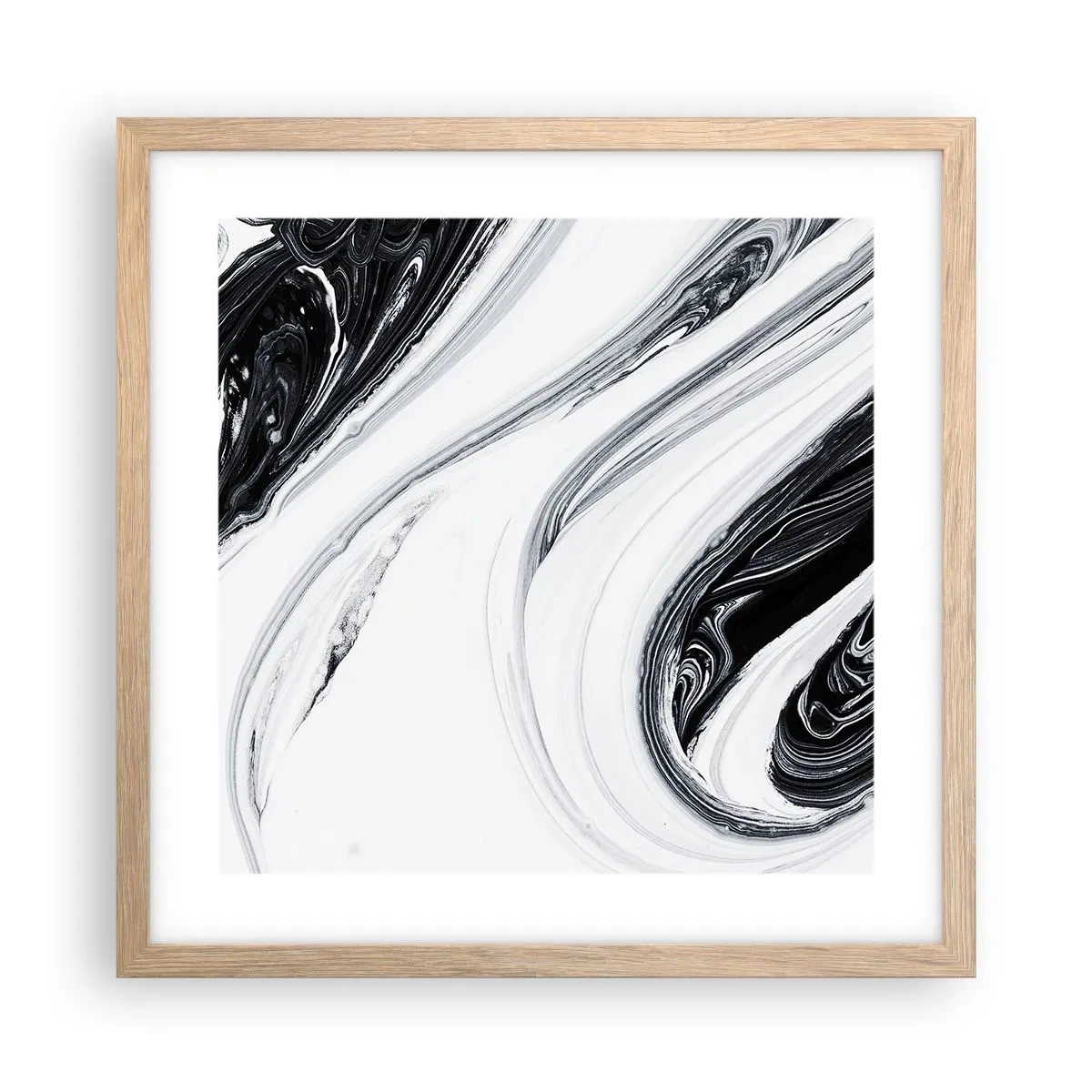 Poster in einem Rahmen aus heller Eiche - Kombination aus Gegensätzen - 40x40 cm