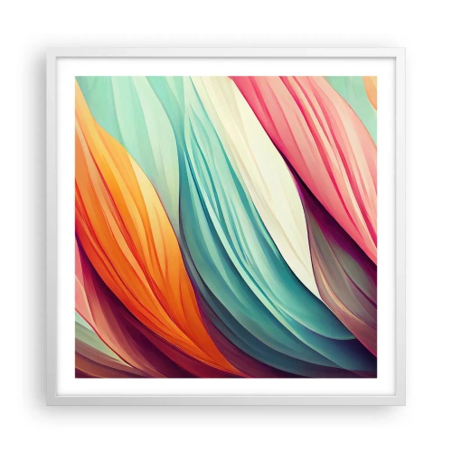 Poster in einem weißen Rahmen - Regenbogengewebe - 60x60 cm