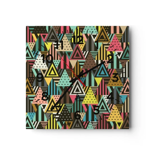 Wanduhr - Glasuhr - Im Rhythmus auf drei - 30x30 cm