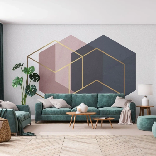 Selbstklebende Fototapete Deluxe Sticker - Die Kraft der Einfachheit - Abstraktion, Stück, Hexagen - 250x175 cm