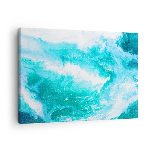 Bild auf Leinwand - Leinwandbild - Abstrakter Wirbel in Blautönen - 70x50cm - Im Kern des Elements - Moderne Wanddekoration für Wohnzimmer und Schlafzimmer ARTTOR