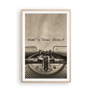 Poster in einem Rahmen aus heller Eiche - Erzähl es mir - 61x91 cm