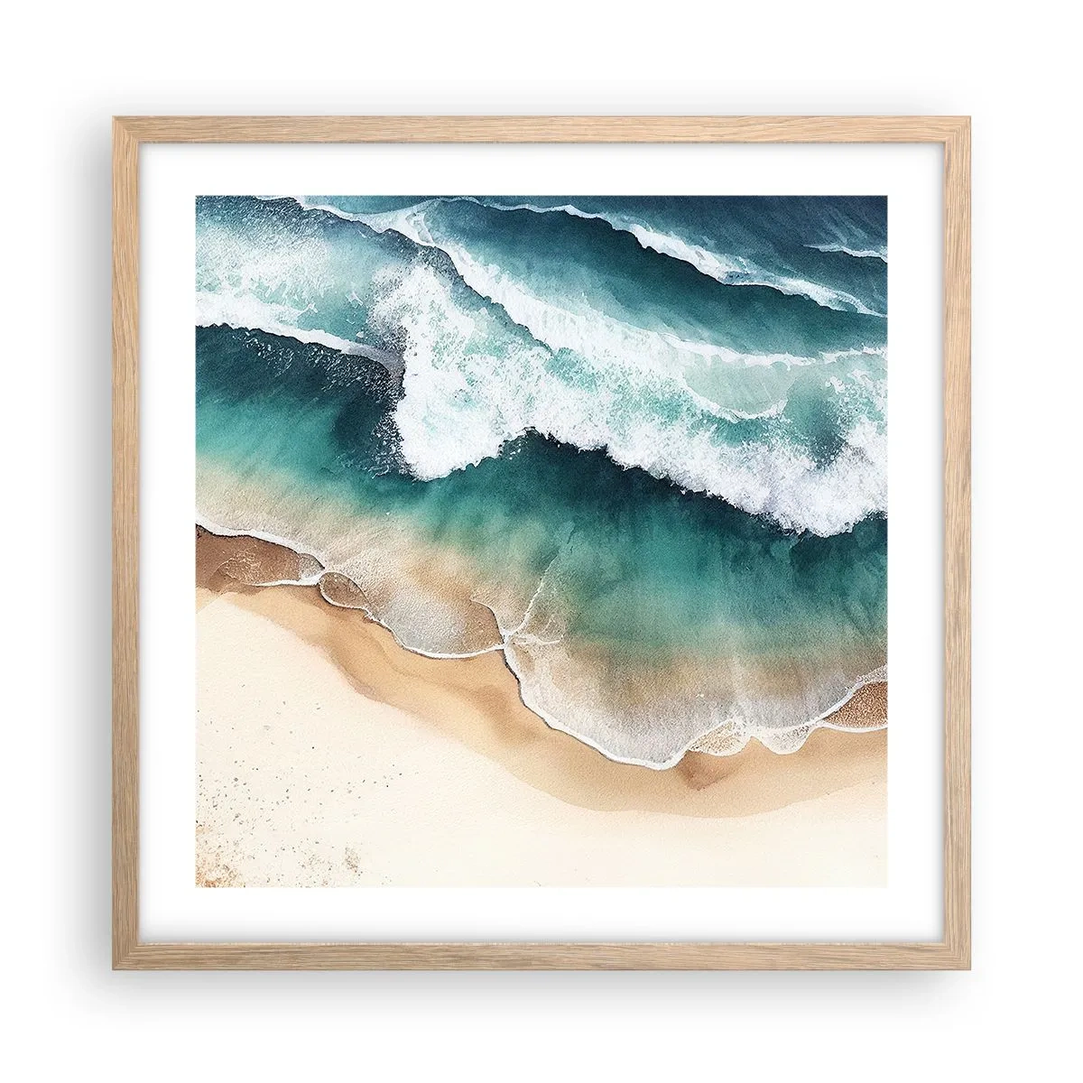 Poster in einem Rahmen aus heller Eiche - Das ewige Treffen - 50x50 cm