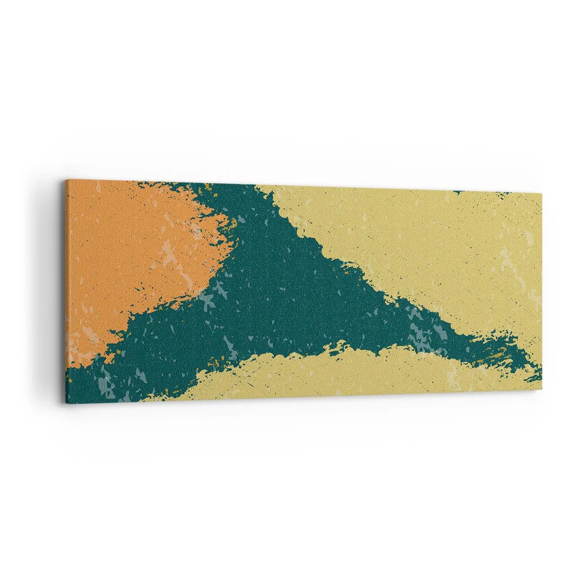 Bild auf Leinwand - Leinwandbild - Abstrakte Flecken in erdigen und grünen Farben - 120x50cm - Abstraktion – langsame Bewegung - Moderne Wanddekoration für Wohnzimmer und Schlafzimmer ARTTOR