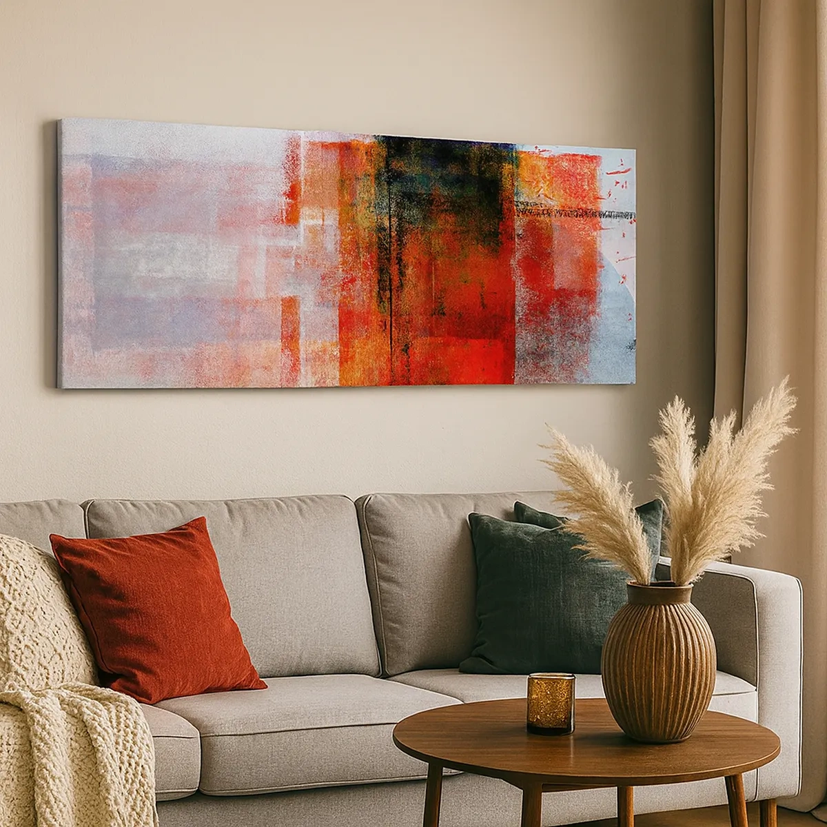 Bild auf Leinwand - Leinwandbild - Komposition leuchtet - 30x30 cm