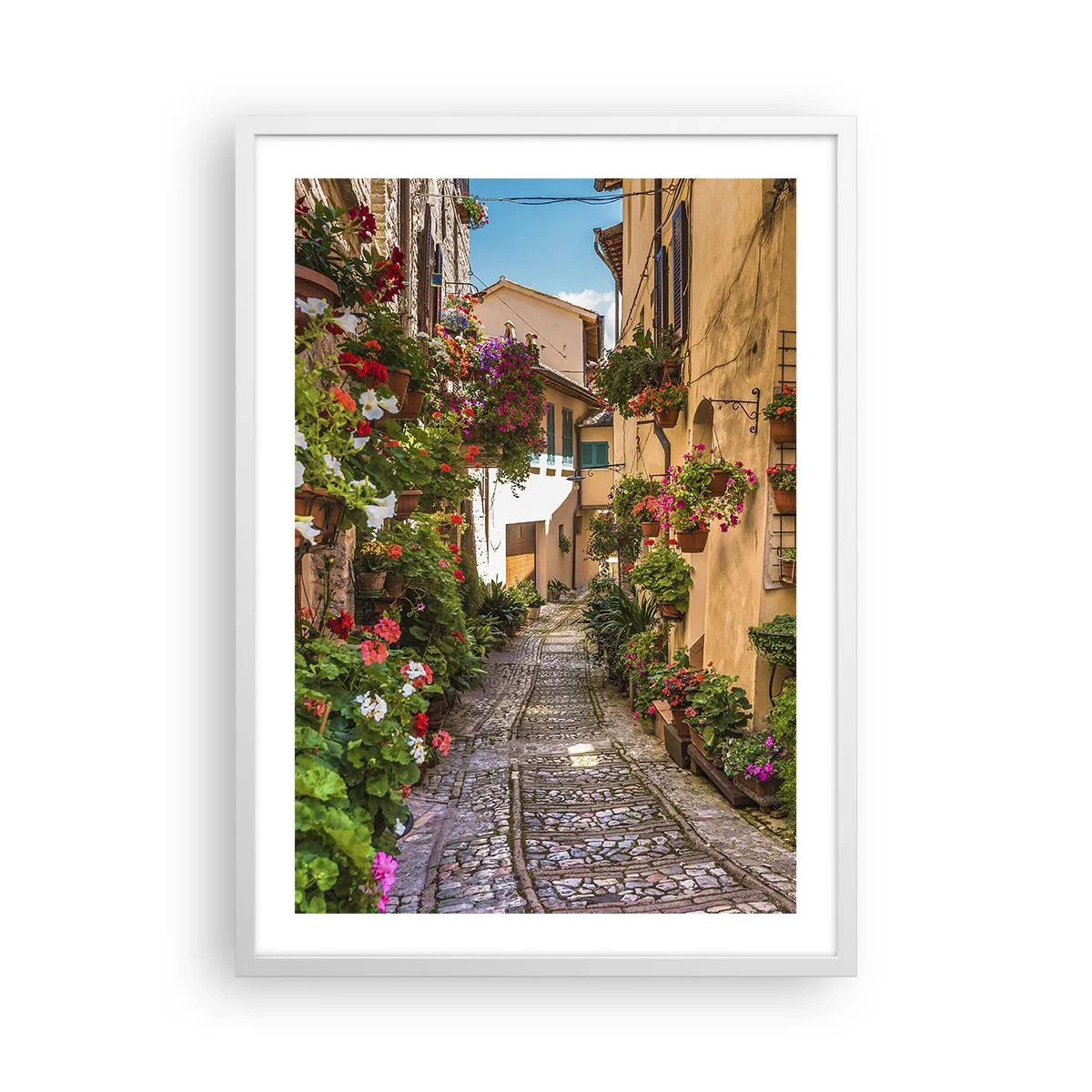 Poster in einem weißen Rahmen - Italienische Gasse - 50x70 cm