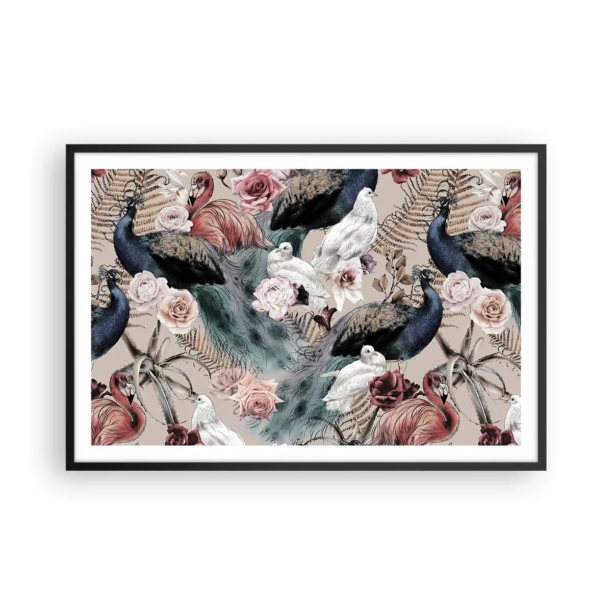 Poster in einem schwarzem Rahmen - Im Schlossgarten - 91x61 cm