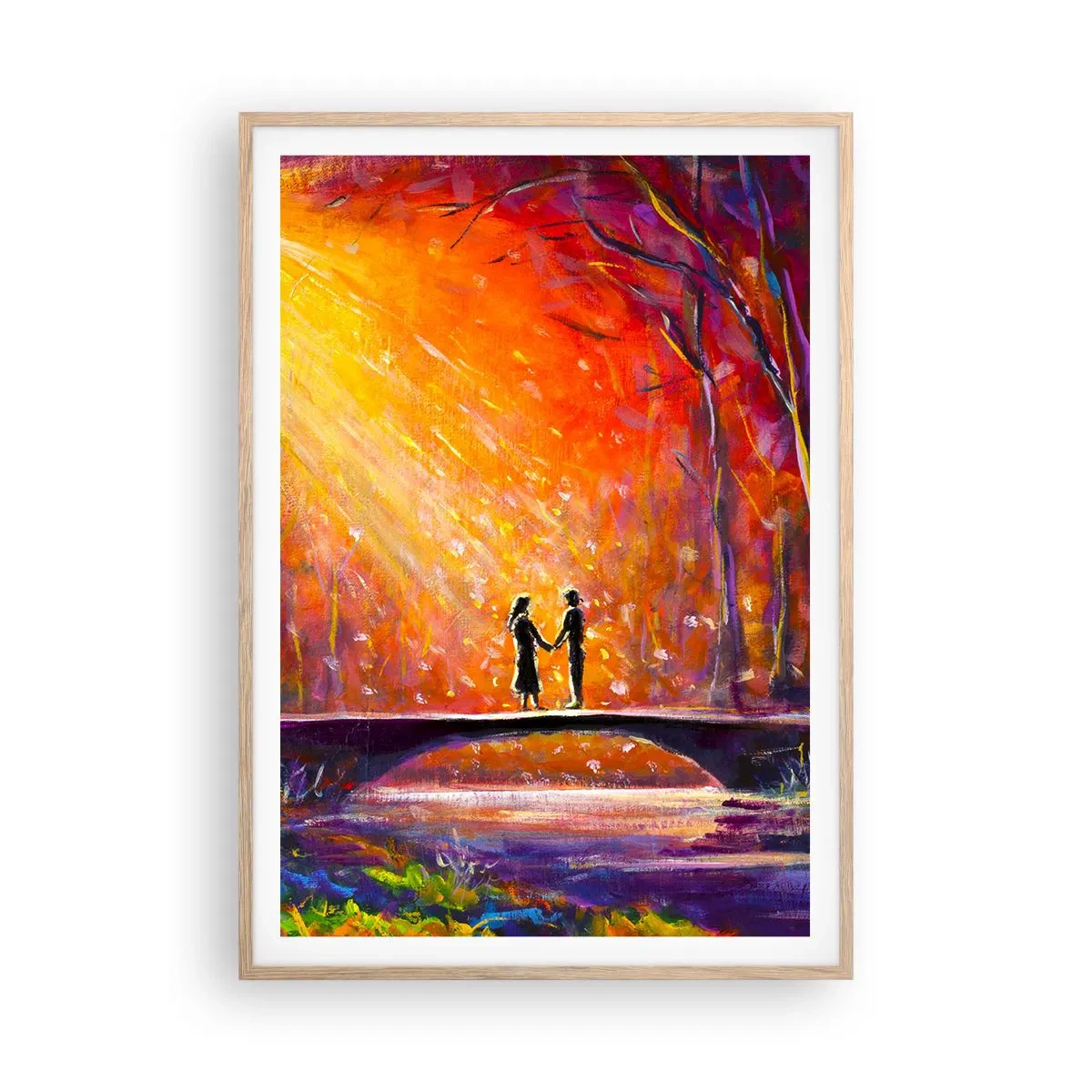 Poster in einem Rahmen aus heller Eiche - Der Himmel liebt sie auch - 70x100 cm