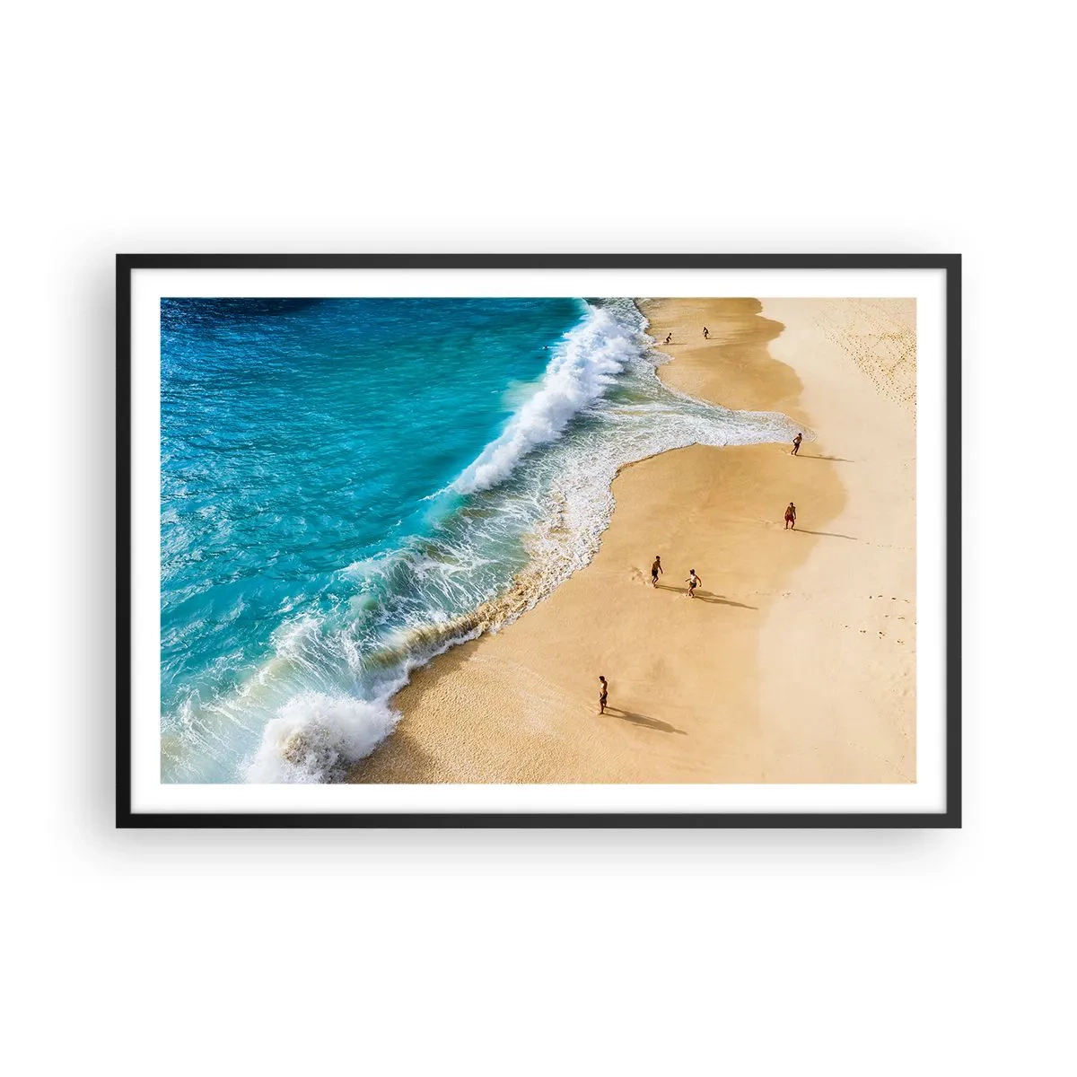 Poster in einem schwarzem Rahmen - Und dann die Sonne, der Strand… - 91x61 cm
