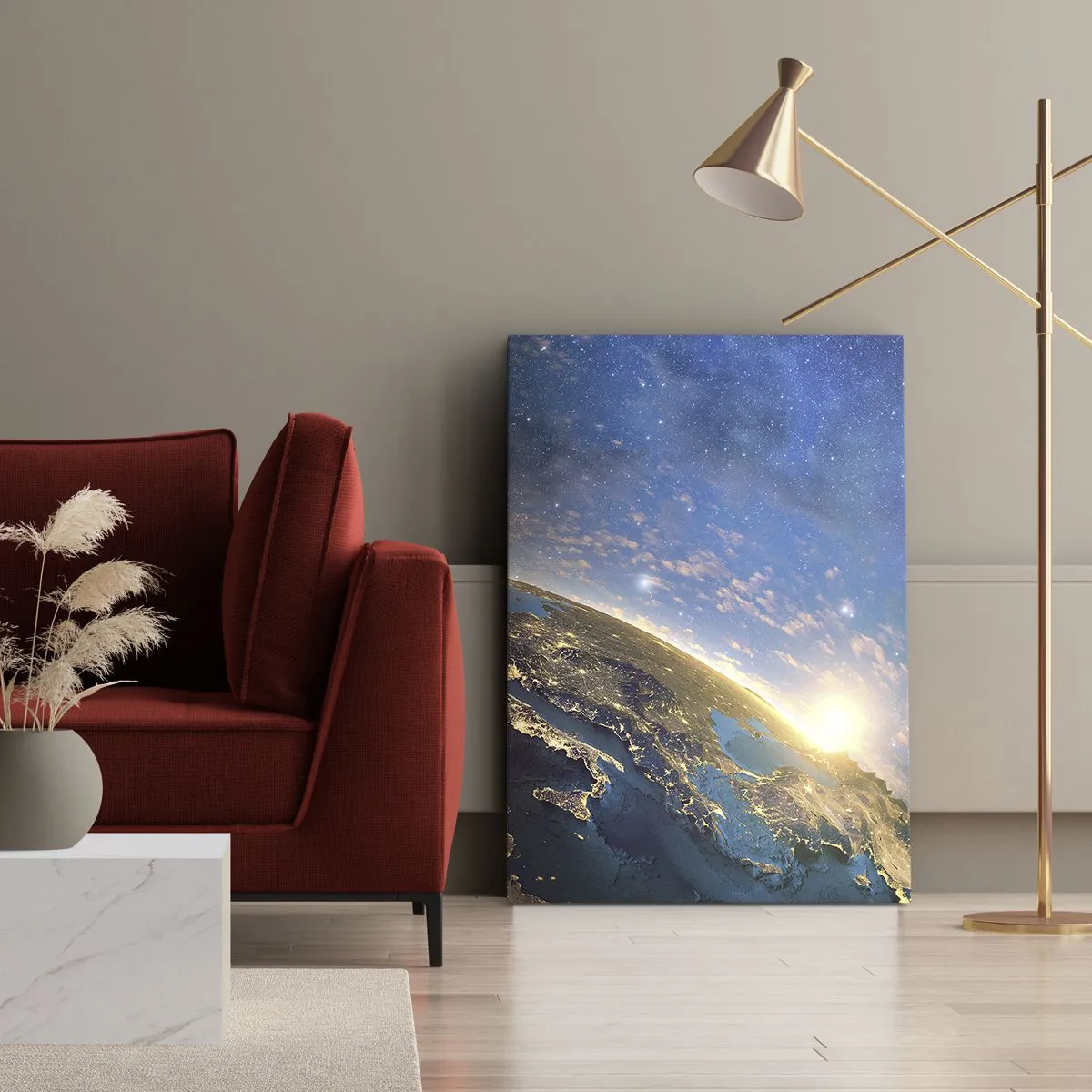 Bild auf Leinwand - Leinwandbild - Schauen wir uns aus der Ferne an - 65x120 cm