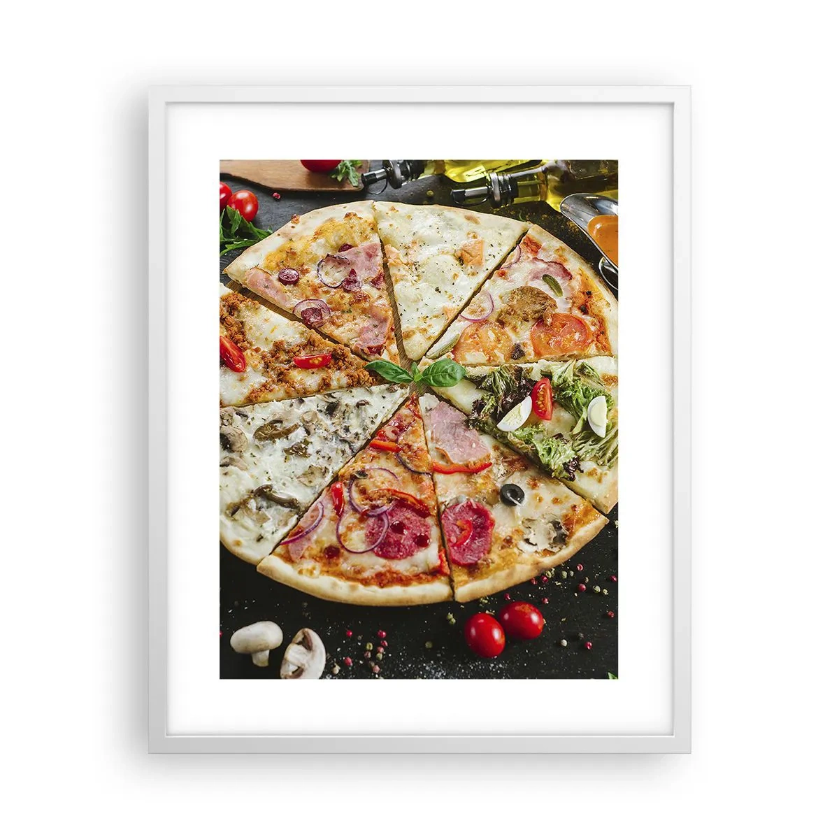 Poster in einem weißen Rahmen - Eine Reihe von Geschmacksrichtungen - 40x50 cm