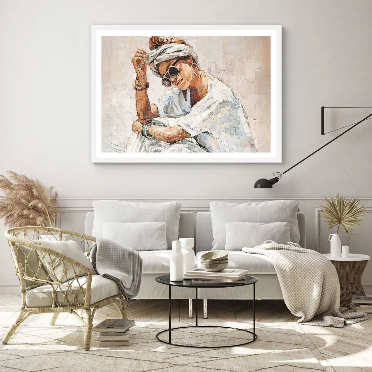 Poster in einem weißen Rahmen - Porträt in voller Sonne - 40x30 cm