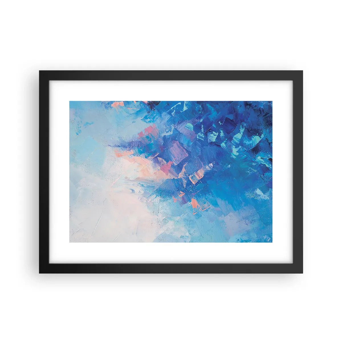 Poster in einem schwarzem Rahmen - Winter-Abstraktion - 40x30 cm