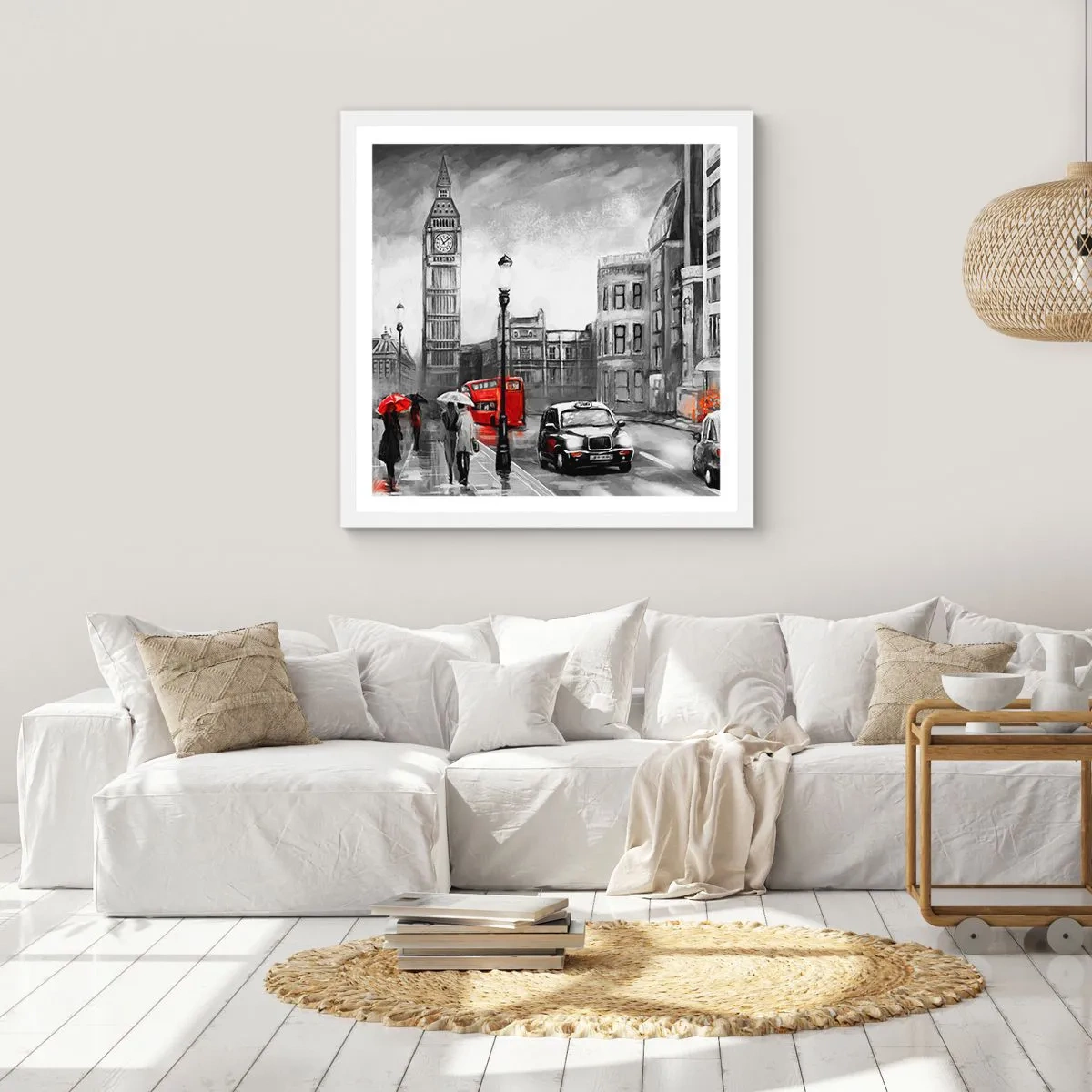 Poster in einem weißen Rahmen - Gar keine graue Stadt - 30x30 cm