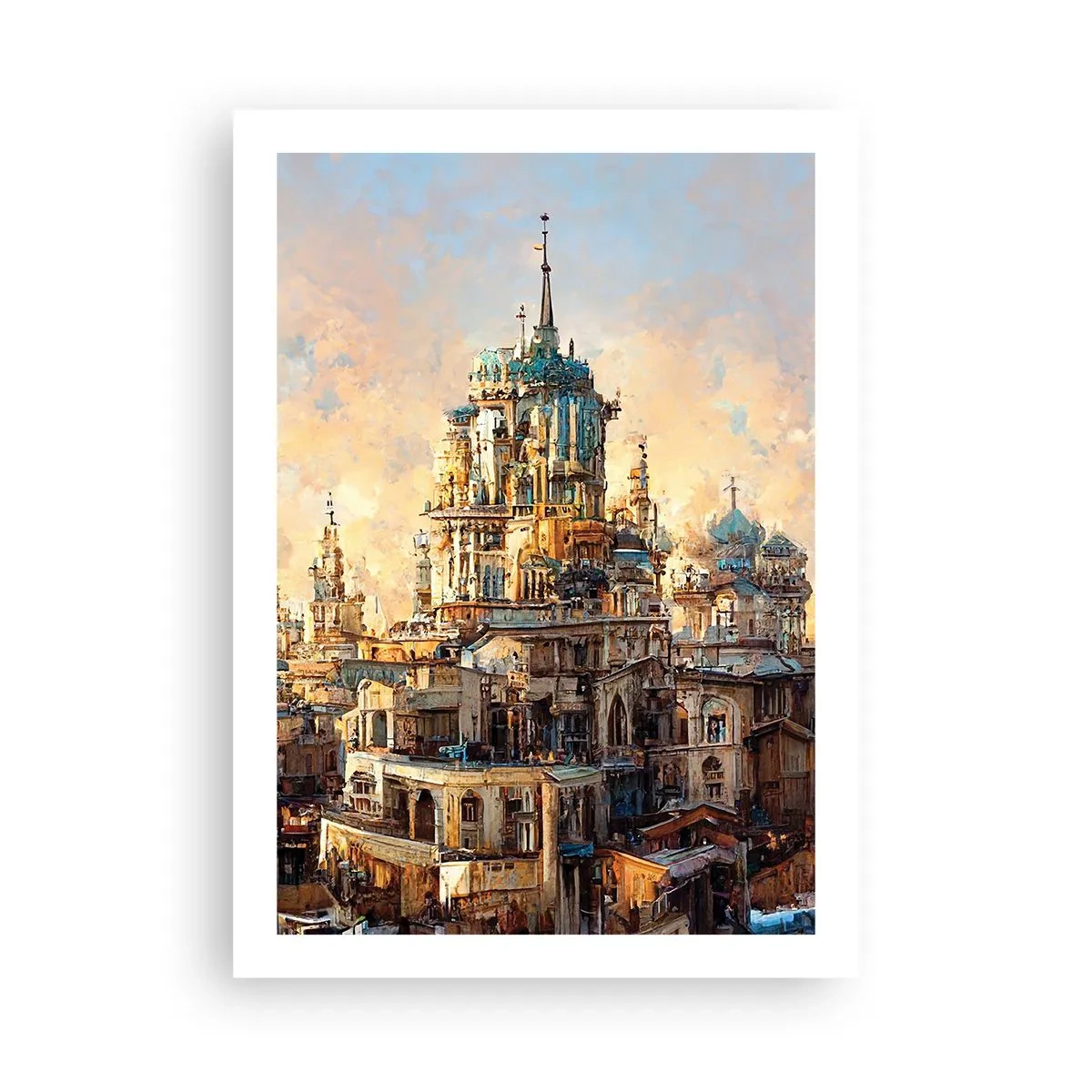 Poster - Monumentale Architektur in warmen Farben - 50x70cm - Stadt der Städte - Moderne Wanddekoration für Wohnzimmer und Schlafzimmer ARTTOR